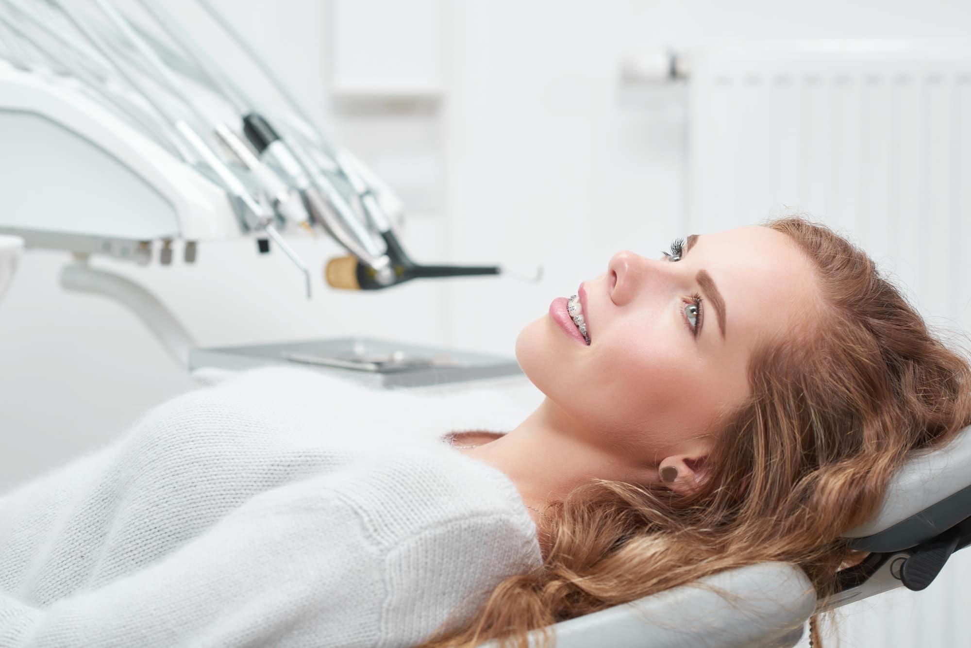 Young woman at the dentist office